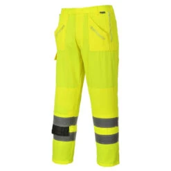 Pantalon Haute Visibilité Portwest Action Poches Genouillères -Vêtements Travail Série pantalon haute visibilite action portwest workwear jaune cote2