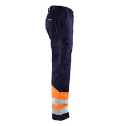 Pantalon Haute Visibilité Multipoche Blaklader Classe 1 -Vêtements Travail Série pantalon haute visibilite poches jambes spacieuses blaklader marine orange cote