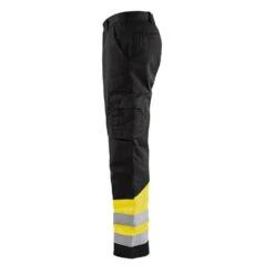 Pantalon Haute Visibilité Multipoche Blaklader Classe 1 -Vêtements Travail Série pantalon haute visibilite poches jambes spacieuses blaklader noir jaune cote 2