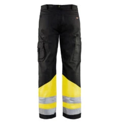 Pantalon Haute Visibilité Multipoche Blaklader Classe 1 -Vêtements Travail Série pantalon haute visibilite poches jambes spacieuses blaklader noir jaune dos