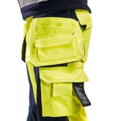 Pantalon Artisan Haute Visibilité Blaklader Softshell 100% Polyester -Vêtements Travail Série pantalon impermeable artisan softshell haute visibilite blaklader 100 polyester jaune marine detail 2