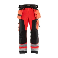 Pantalon Artisan Haute Visibilité Blaklader Softshell 100% Polyester -Vêtements Travail Série pantalon impermeable artisan softshell haute visibilite blaklader 100 polyester rouge noir