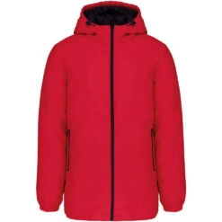 Parka A Capuche Recyclée Imperméable Kariban 28 Parka A Capuche Recyclée Imperméable Kariban -Vêtements Travail Série parka a capuche recyclee impermeable kariban rouge face