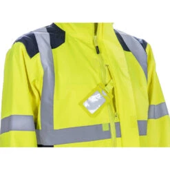 Parka De Pluie HV Haute Visibilité Robuste Coverguard SANGAKU -Vêtements Travail Série parka de pluie hv haute visibilite robuste coverguard sangaku jaune badge