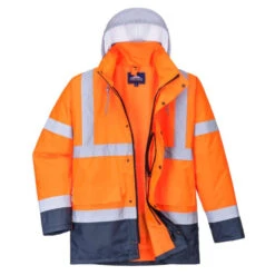 Parka Haute Visibilité Portwest 4en1 Bicolore Contrastée Trafic -Vêtements Travail Série parka haute visibilite bicolore contrastee portwesttrafic orange detail 3 1