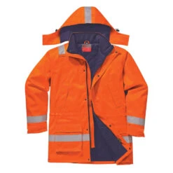 Parka Ignifugée Portwest Antistatique Hiver -Vêtements Travail Série parka hiver fr antistatique portwest bizflame orange detail 2