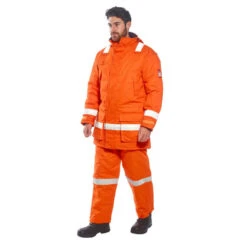Parka Ignifugée Portwest Antistatique Hiver -Vêtements Travail Série parka hiver fr antistatique portwest bizflame orange porte 2