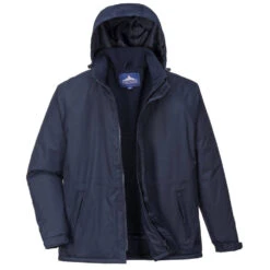 Parka Intempérie Isolante Portwest LIMAX -Vêtements Travail Série parka intemperie isolante portwest limax marine capuche relevee