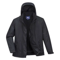 Parka Intempérie Isolante Portwest LIMAX -Vêtements Travail Série parka intemperie isolante portwest limax noir capuche relevee
