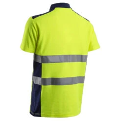 Polo De Travail Manches Courtes Haute Visibilité Anti-UV Coverguard OKI -Vêtements Travail Série polo de travail manches courtes haute visibilite anti uv coverguard oki jaune dos