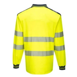 Polo De Travail Manches Longues Haute Visibilité Portwest PW3 -Vêtements Travail Série polo de travail manches longues haute visibilite portwest pw3 jaune marine dos
