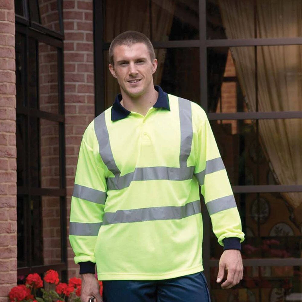 Polo De Travail Manches Longues Haute Visibilité Yoko HI VIZ 5 Polo De Travail Manches Longues Haute Visibilité Yoko HI VIZ – Image 3