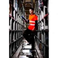 Polo Haute Visibilité Portwest VISION -Vêtements Travail Série polo haute visibilite portwest vision orange noir porte