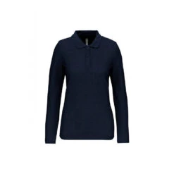 Polo Manches Longues Femme WK. Designed To Work -Vêtements Travail Série polo manches longues femme wk designed to work face bleu marine