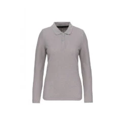Polo Manches Longues Femme WK. Designed To Work -Vêtements Travail Série polo manches longues femme wk designed to work face gris
