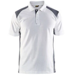 Polo Blaklader Maille Piqué Homme -Vêtements Travail Série polo pique homme blaklader blanc epaule grise 1