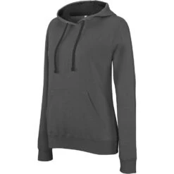 Sweat-shirt à Capuche Contrastée FEMME KARIBAN -Vêtements Travail Série ps k465 fs darkgrey black