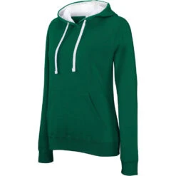 Sweat-shirt à Capuche Contrastée FEMME KARIBAN -Vêtements Travail Série ps k465 fs lightkellygreen white 1