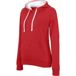 Sweat-shirt à Capuche Contrastée FEMME KARIBAN -Vêtements Travail Série ps k465 fs red white