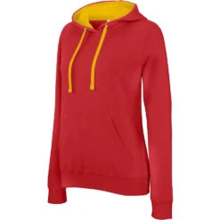 Sweat-shirt à Capuche Contrastée FEMME KARIBAN -Vêtements Travail Série ps k465 fs red yellow