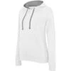 Sweat-shirt à Capuche Contrastée FEMME KARIBAN -Vêtements Travail Série ps k465 fs white finegrey