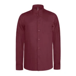 Chemise De Travail Col Mao Manches Longues Kariban -Vêtements Travail Série ps k515 wine 1
