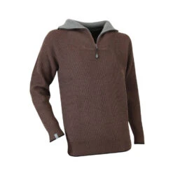 Pull Col Camionneur Cacao LMA -Vêtements Travail Série pull col camionneur cacao lma marron