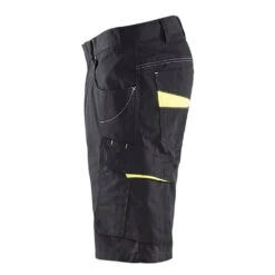 Short De Travail Blaklader Ripstop 39 Short De Travail Blaklader Ripstop -Vêtements Travail Série short de services ripstop blaklader polycoton noir jaune fluo cot 2 1