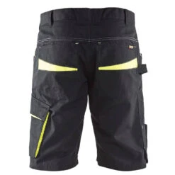 Short De Travail Blaklader Ripstop 37 Short De Travail Blaklader Ripstop -Vêtements Travail Série short de services ripstop blaklader polycoton noir jaune fluo dos 1