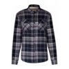 Surchemise à Carreaux En Flanelle Doublée Sherpa KARIBAN -Vêtements Travail Série surchemise a carreaux en flanelle doublee sherpa kariban navy gris face 1