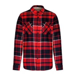 Surchemise à Carreaux En Flanelle Doublée Sherpa KARIBAN 8 Surchemise à Carreaux En Flanelle Doublée Sherpa KARIBAN -Vêtements Travail Série surchemise a carreaux en flanelle doublee sherpa kariban rouge marine face 1