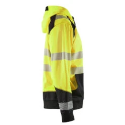 Sweat Shirt à Capuche Haute Visibilité Blaklader Zippé Classe 2 -Vêtements Travail Série sweat a capuche haute visibilite homme blaklader jaune noir cote 1