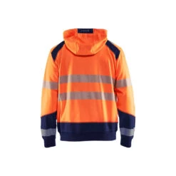 Sweat Shirt à Capuche Haute Visibilité Blaklader Zippé Classe 2 -Vêtements Travail Série sweat a capuche haute visibilite homme blaklader orange marine dos 1
