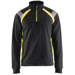 Sweat Haute Visibilité Blaklader Col Camionneur -Vêtements Travail Série sweat col camionneur haute visibilite homme blaklader noir jaune 1