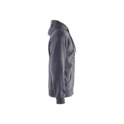 Sweat Shirt De Travail à Capuche Blaklader Avec Zip Central -Vêtements Travail Série sweat de travail zippe a capuche blaklader gris cote