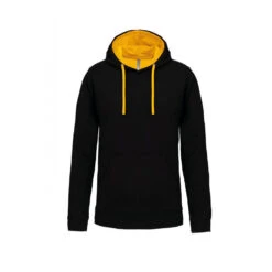 Sweat-shirt à Capuche Contrastée Kariban Homme -Vêtements Travail Série sweat shirt a capuche contrastee homme kariban black yellow