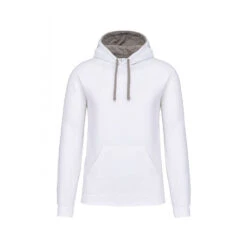 Sweat-shirt à Capuche Contrastée Kariban Homme -Vêtements Travail Série sweat shirt a capuche contrastee homme kariban blanc