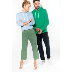 Sweat-shirt à Capuche Contrastée Kariban Homme -Vêtements Travail Série sweat shirt a capuche contrastee homme kariban lightkellygreen white couple