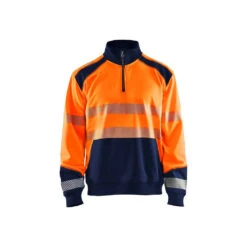 Sweat Shirt Col Camionneur Haute Visibilité Blaklader Classe 2 -Vêtements Travail Série sweat shirt col camionneur haute visibilite blaklader classe 2 orange marine