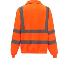 Sweat-shirt De Travail Col Zippé Haute Visibilité Yoko -Vêtements Travail Série sweat shirt de travail 1 4 zip haute visibilite yoko orange dos