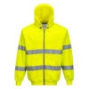 Sweat Shirt Zip Central à Capuche Haute Visibilité Portwest -Vêtements Travail Série sweat shirt zip a capuche haute visibilite portwest jaune