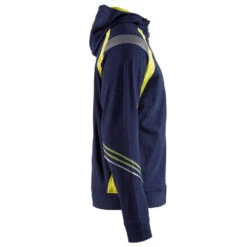 Sweat Shirt à Capuche Haute Visibilité Blaklader Zippé -Vêtements Travail Série sweat zippe a capuche haute visibilite homme blaklader marine jaune cote1
