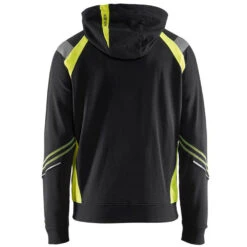 Sweat Shirt à Capuche Haute Visibilité Blaklader Zippé -Vêtements Travail Série sweat zippe a capuche haute visibilite homme blaklader noir jaune dos