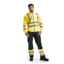 Sweat Zippé Haute Visibilité Blaklader Col Officier -Vêtements Travail Série sweat zippe haute visibilite blaklader jaune porte