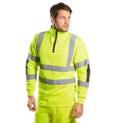 Sweat Shirt Haute Visibilité Portwest Rugby Xenon -Vêtements Travail Série sweat shirt hi vis portwest b308 1