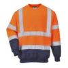 Sweat Shirt Haute Visibilité Portwest Bicolore HiVis -Vêtements Travail Série sweat shirt hv portwest orange marine b306
