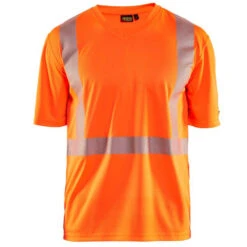T-shirt Haute Visibilité Blaklader Col V 100% Polyester Anti-odeur -Vêtements Travail Série t shirt haute visibilite blaklader orange