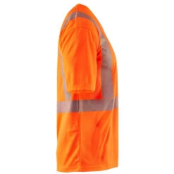 T-shirt Haute Visibilité Blaklader Col V 100% Polyester Anti-odeur -Vêtements Travail Série t shirt haute visibilite blaklader orange cote1