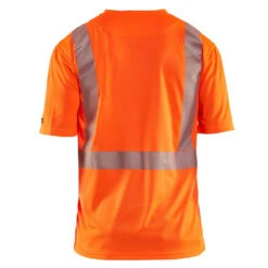 T-shirt Haute Visibilité Blaklader Col V 100% Polyester Anti-odeur -Vêtements Travail Série t shirt haute visibilite blaklader orange dos