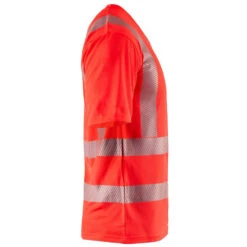 T-shirt Haute Visibilité Blaklader Col V 100% Polyester Anti-odeur -Vêtements Travail Série t shirt haute visibilite blaklader rouge cote1